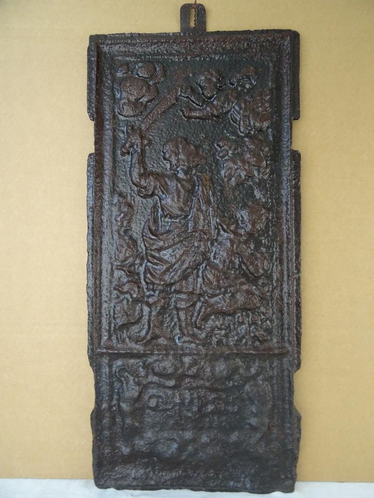 XVIIIe siècle Plaque de cheminée ancienne Abraham sacrifier, Enlèvement ou Envoi