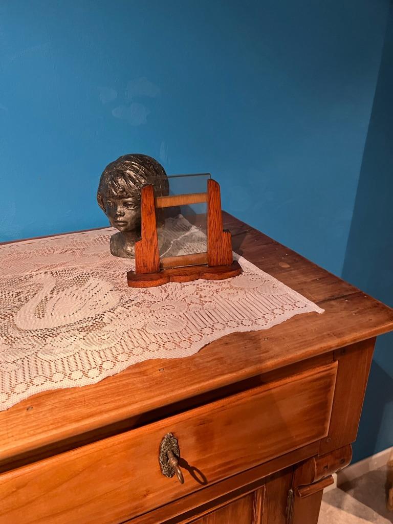 Vintage fotokader, houten kader met glas klein kadertje, Antiek en Kunst, Ophalen of Verzenden