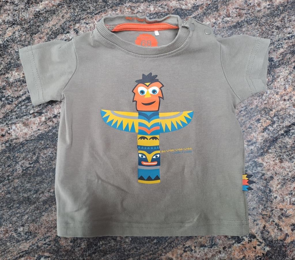 Mt 68 Kakigroene T-shirt totempaal, JBC, Ophalen of Verzenden, Zo goed als nieuw, Jongetje