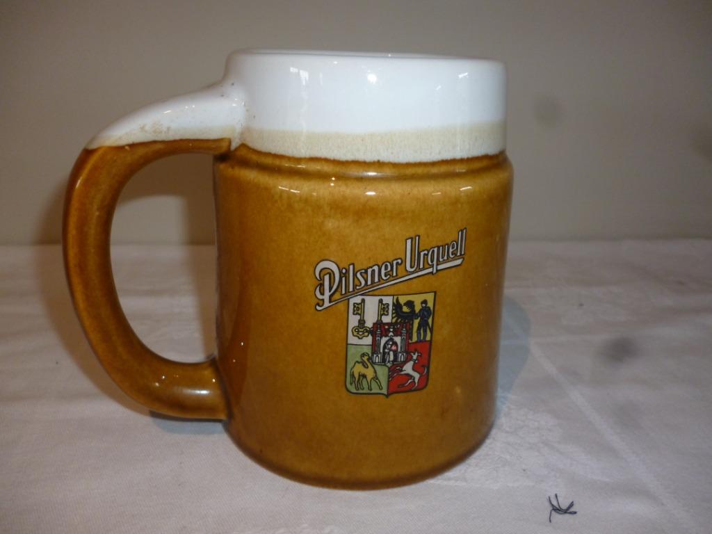Bierpot PILSNER URQUELL van Ditmar Urbach keramiek kruik, Verzamelen, Biermerken, Ophalen