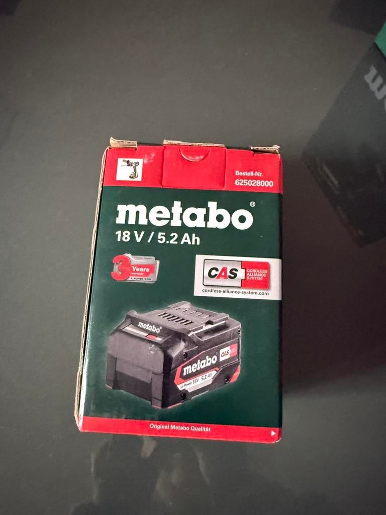 Metabo 18V 5.2Ah acc, Ophalen of Verzenden, Nieuw