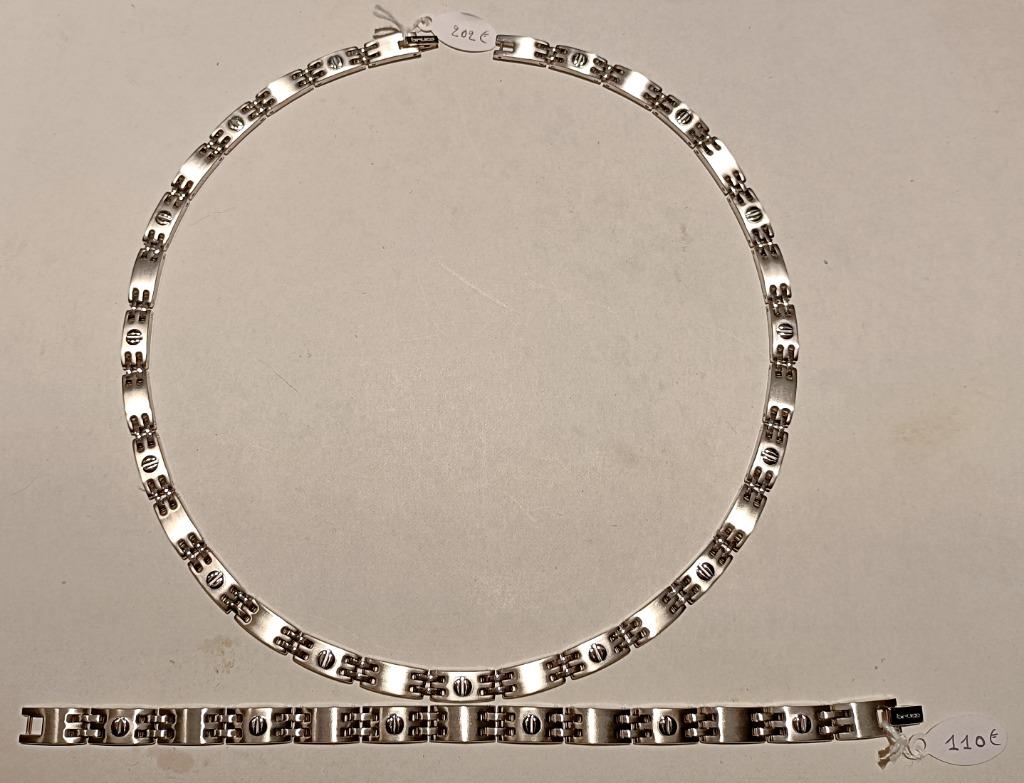 Chaîne + Bracelet en acier inox BRUCE (Men's gems), Bijoux, Sacs & Beauté, Enlèvement ou Envoi, Neuf, Argent, Autres matériaux