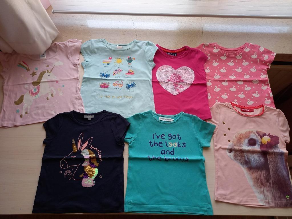 Nieuwstaat, pakket t-shirts maat 110 meisje, Kinderen en Baby's, Kinderkleding | Maat 110, Meisje, Ophalen of Verzenden, Zo goed als nieuw