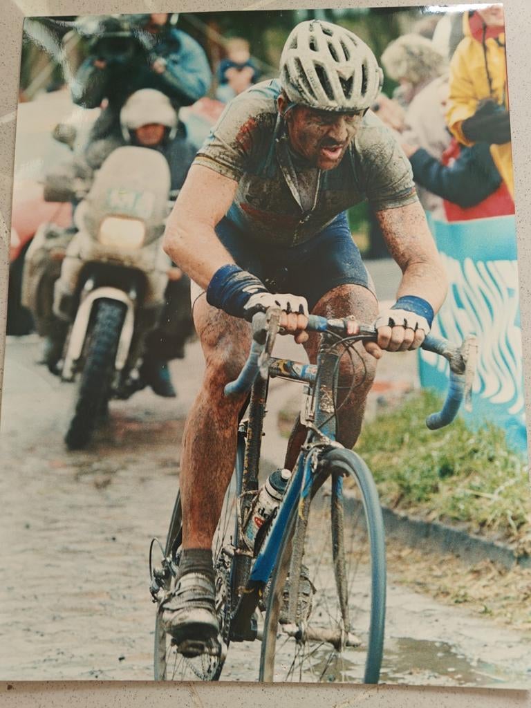 Grote foto Johan Museeuw Parijs Roubaix, Verzamelen, Ophalen of Verzenden