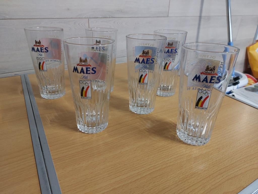 Alken Maes Atlanta 96 Belgian Olympic Team, Verzamelen, Ophalen of Verzenden, Zo goed als nieuw, Bierglas