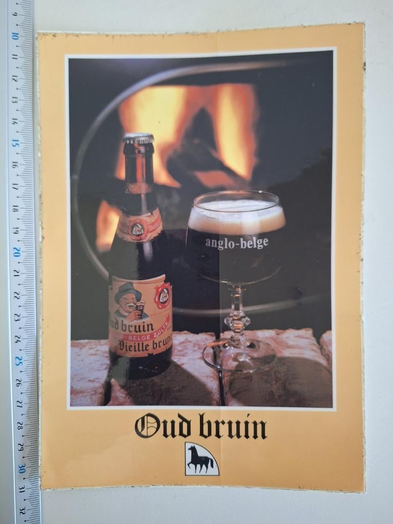 Oude grote sticker oud bruin brouwerij Anglo Belge Zulte, Verzamelen, Ophalen of Verzenden, Zo goed als nieuw