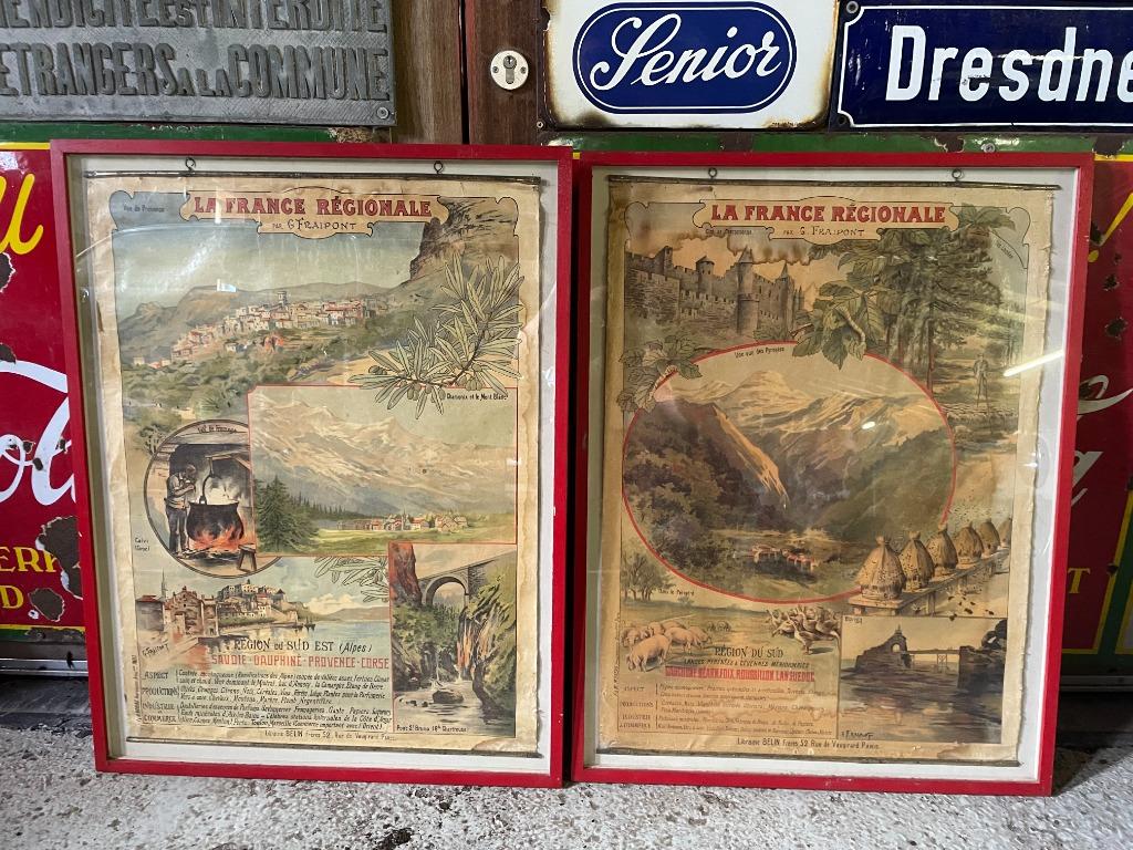 2x Affiche – La France Régionale par G FRAIPONT, Enlèvement, Utilisé, Affiche ou Poster pour porte ou plus grand, Rectangulaire vertical