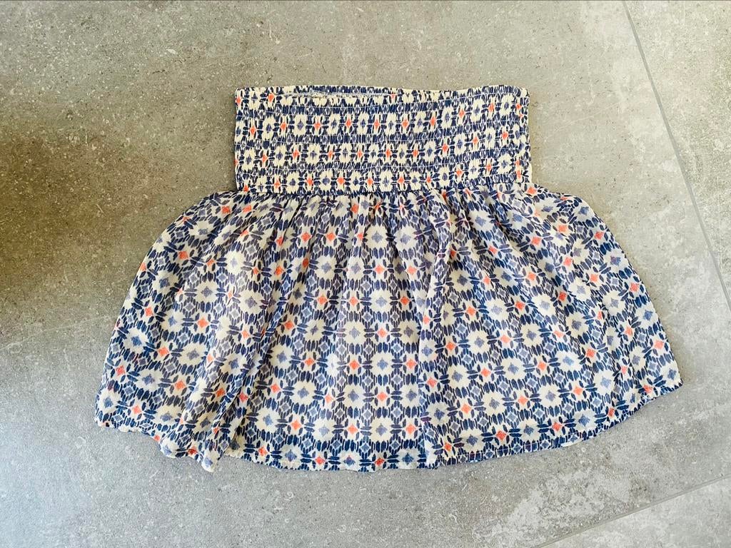 Hollister rokje met vintage print oranje blauw maat XS 34, Blauw, Nieuw, Ophalen of Verzenden, Maat 34 (XS) of kleiner