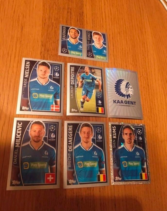 7 topps Stickers Champions League AA Gent 2015-2016, Ophalen of Verzenden, Zo goed als nieuw