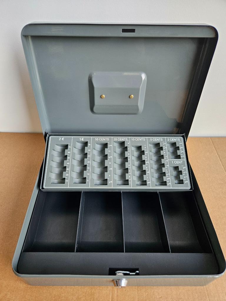 Caisse à monnaie acier gris avec monnayeur, Articles professionnels, Enlèvement ou Envoi