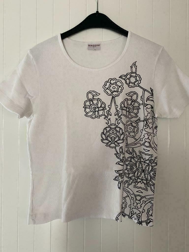 Biaggini shirt met mooie bloemenprint, Biaggini, Wit, Maat 42/44 (L), Ophalen of Verzenden