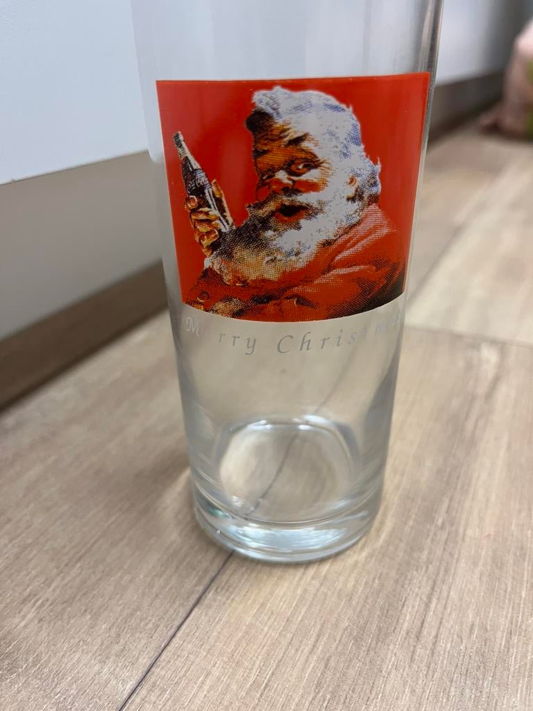Coca cola glas kerstman, Verzamelen, Ophalen, Zo goed als nieuw