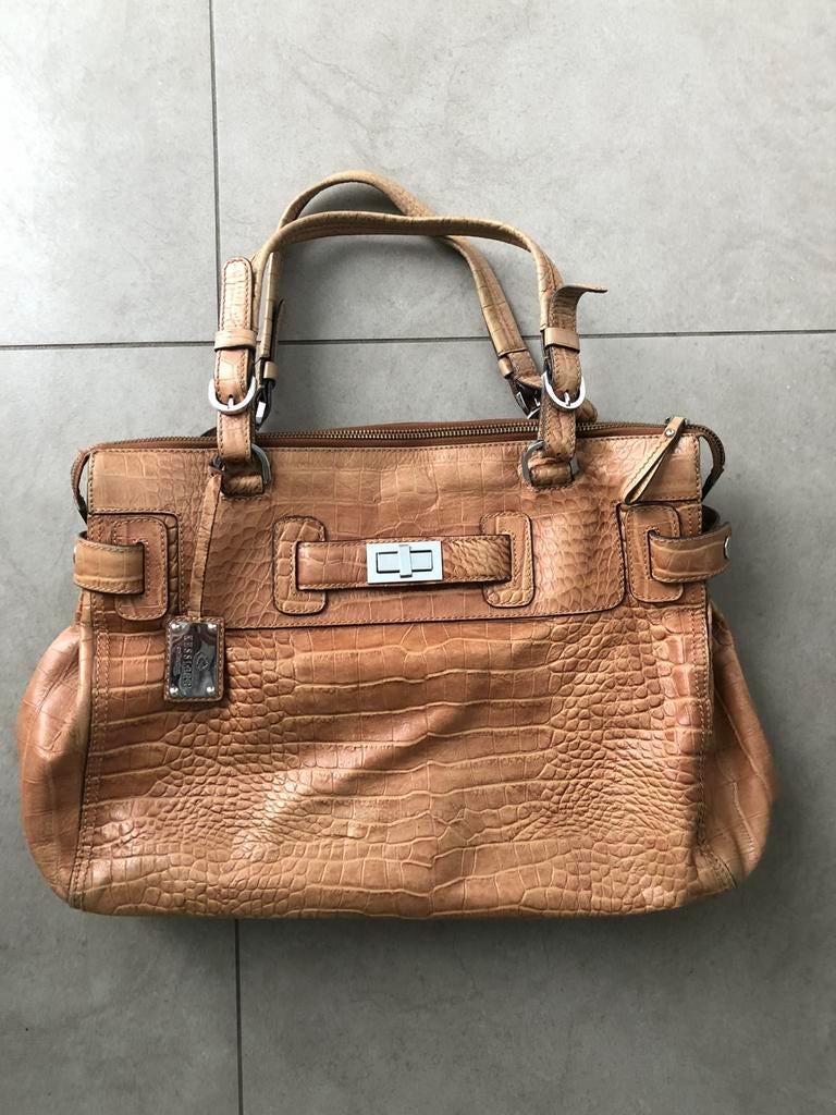Handtas leder camel, Ophalen of Verzenden, Zo goed als nieuw, Handtas
