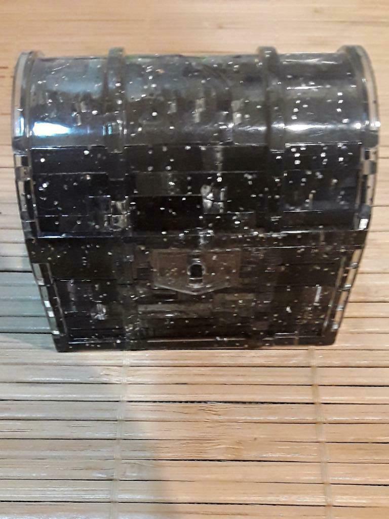 Puzzle 3D coffre argenté à paillettes - 46 pièces, Enlèvement, 10 à 50 pièces, Utilisé, 6 ans ou plus