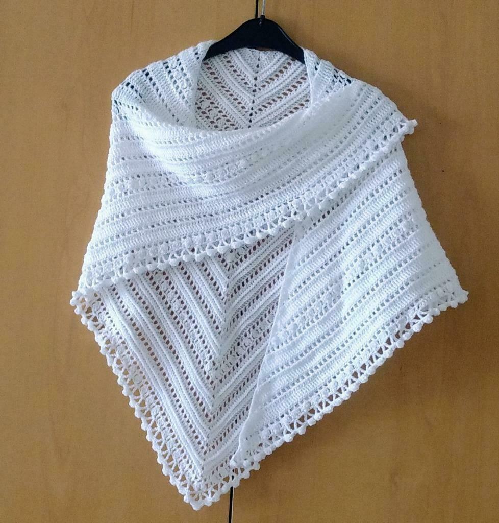 Châle blanc crocheté par moi-même, M&S, Enlèvement ou Envoi, Neuf, Blanc