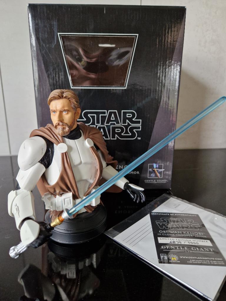 Star Wars Gentle Giant Obi-Wan Kenobi  clone trooper buste, Collections, Enlèvement ou Envoi, Comme neuf, Statue ou Buste