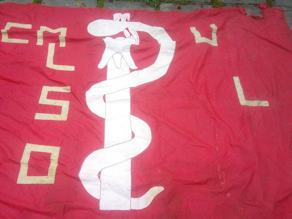 Drapeau du cercle estudiantin ULB médecine dentisterie 1974, Envoi, Autres, Drapeau ou Bannière