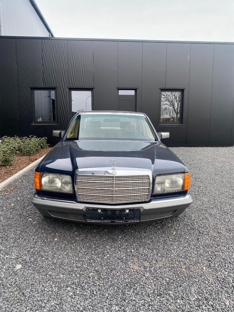 Mercedes 380SE, Auto's, Automaat, Achterwielaandrijving, Blauw, Leder