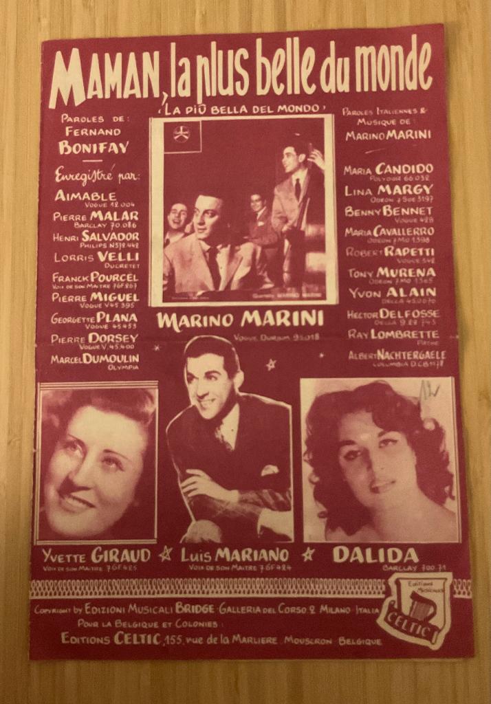 9 partitions anciennes musique et paroles, Musique & Instruments, Enlèvement, Utilisé, Artiste ou Compositeur, Populaire