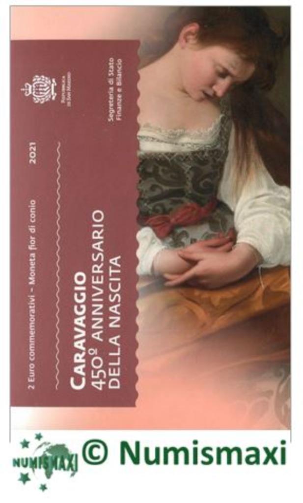 2 euros Saint-Marin 2021 Caravage, Enlèvement ou Envoi, Saint-Marin, 2 euros