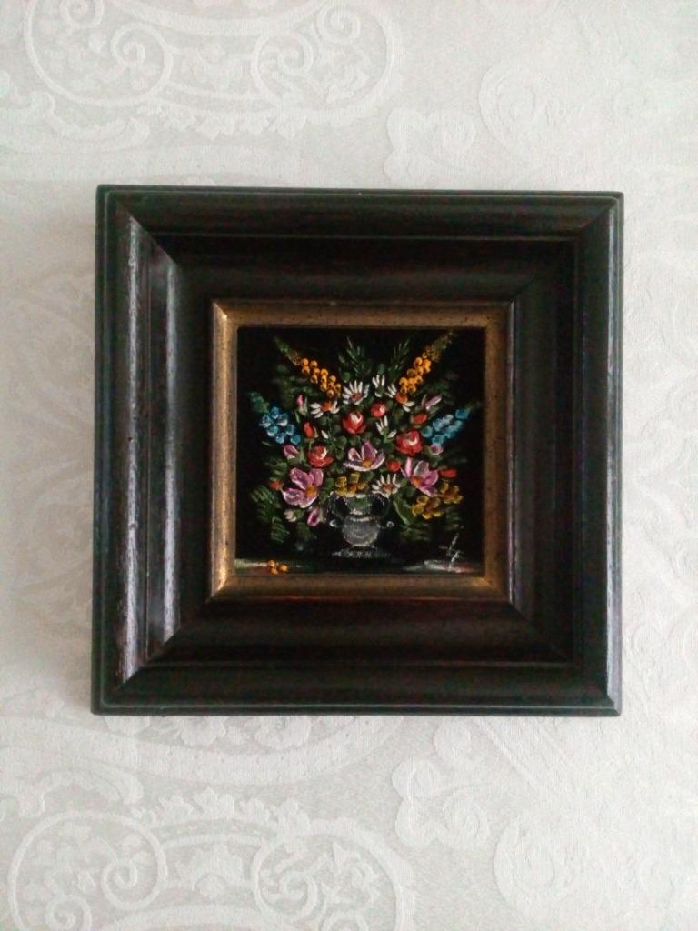 Klein schilderij bloemen, Ophalen