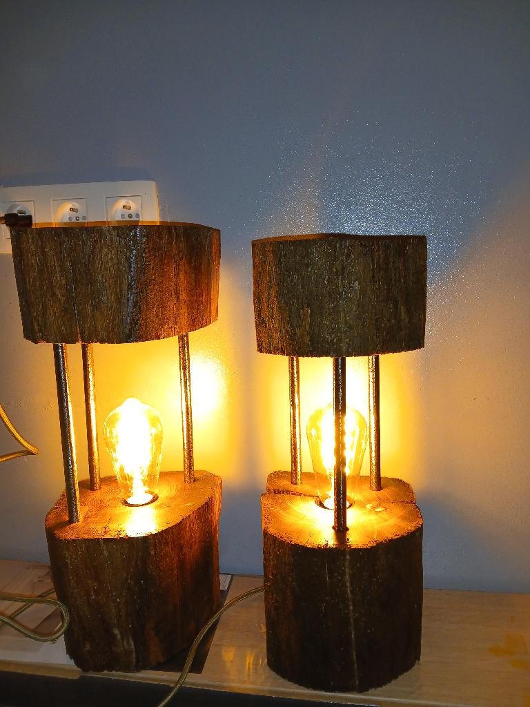 Lampe artisanale, Ophalen, Zo goed als nieuw, Hout