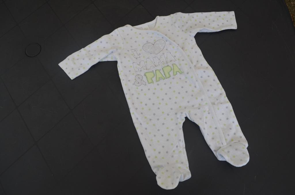 Pyjama met sterretjes I love mama & papa maat 68, Kinderen en Baby's, Babykleding | Maat 68, Nacht- of Onderkleding, C&A, Jongetje of Meisje