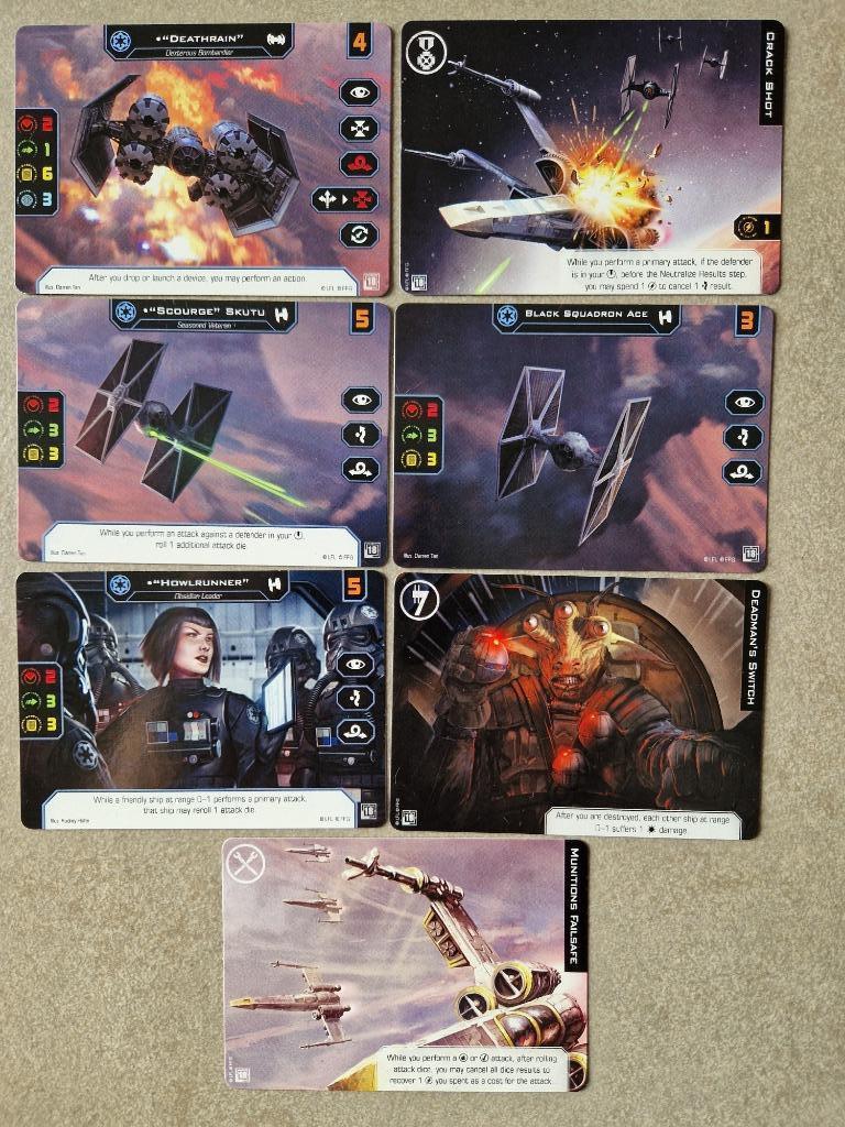 Star Wars X-Wing Miniatures Set de 7 cartes 2018 Q4 Tourname, Enlèvement ou Envoi, Neuf, Jeu
