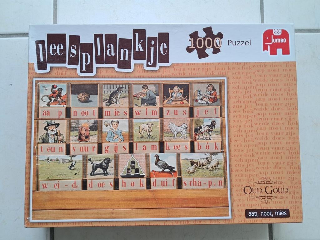 Puzzel 1000 stukjes- Oud Goud - aap, noot, mies, Ophalen, Zo goed als nieuw