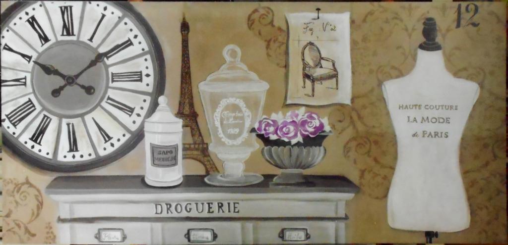 Tableau décoration murale 38x79 Paris, Ophalen, Zo goed als nieuw, Schilderij