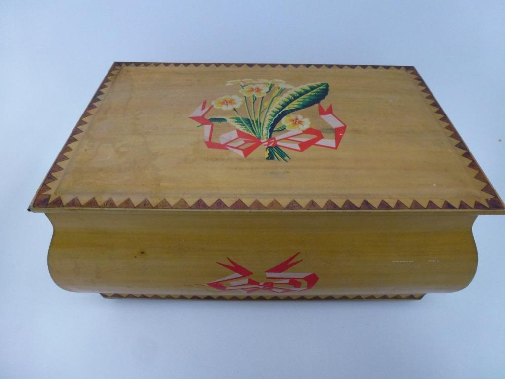 Oude lege blikken doos bloemen, Ophalen of Verzenden, Gebruikt, Overige, Overige merken