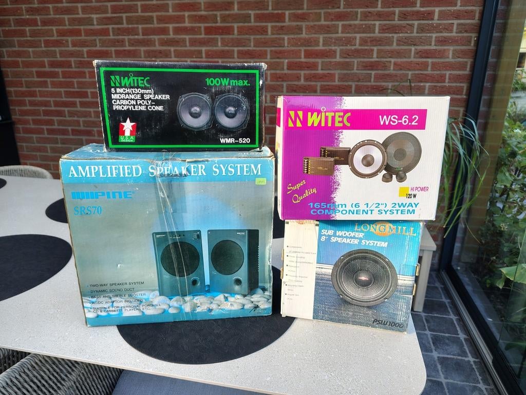 Vier soorten autoboxen, Ophalen of Verzenden, Zo goed als nieuw