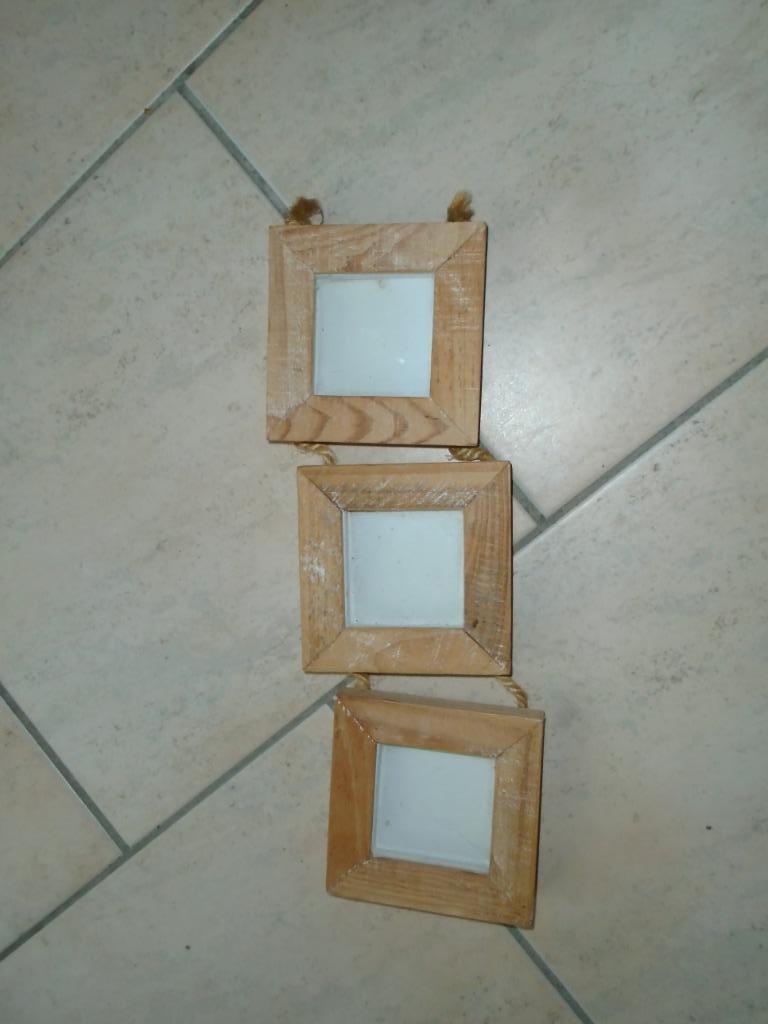 3 CADRES EN BOIS/CREATION ARTISANALE, Moins de 50 cm, Enlèvement ou Envoi, Comme neuf, Bois