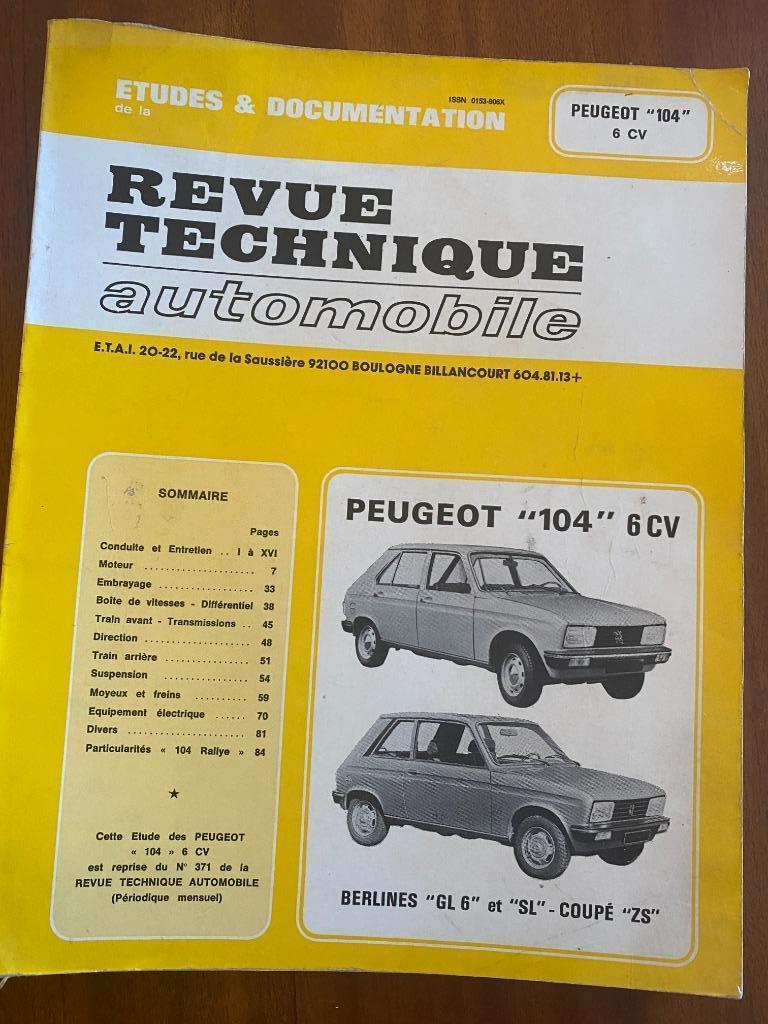 revue technique peugeot 104 6cv, Enlèvement ou Envoi