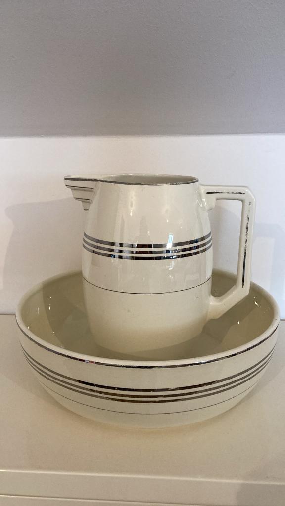 Oude waskom en kan “Marie”, Antiek en Kunst, Ophalen