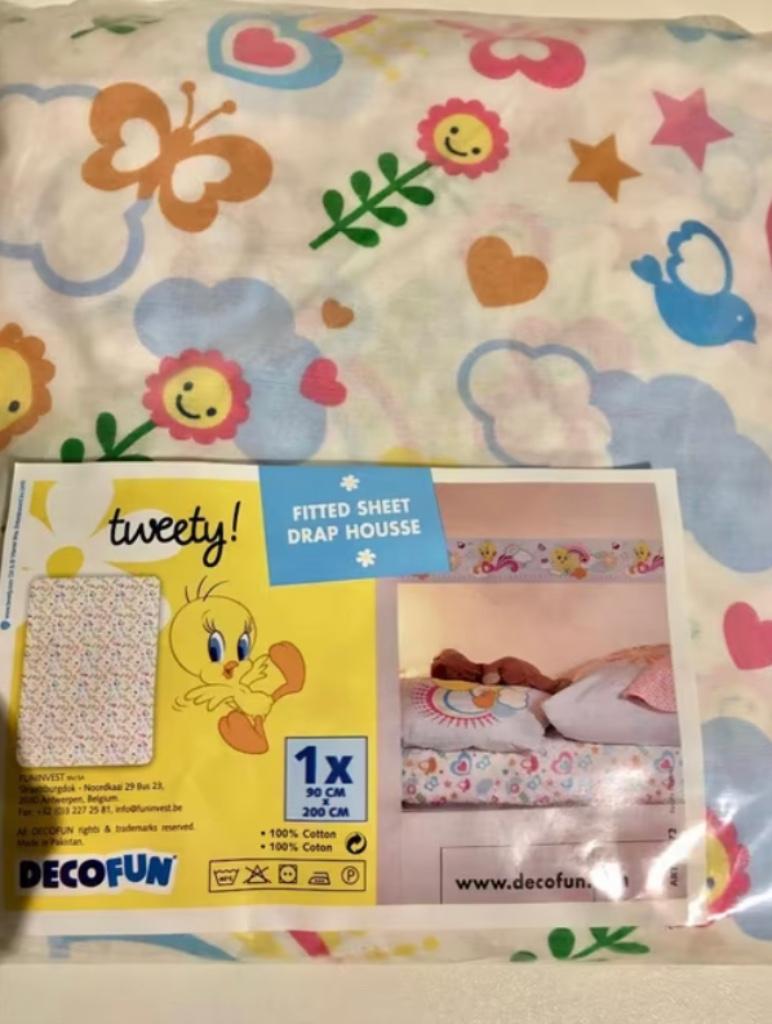 Nieuw Hoeslaken 90 X 200 v collectie Tweety, Enlèvement ou Envoi