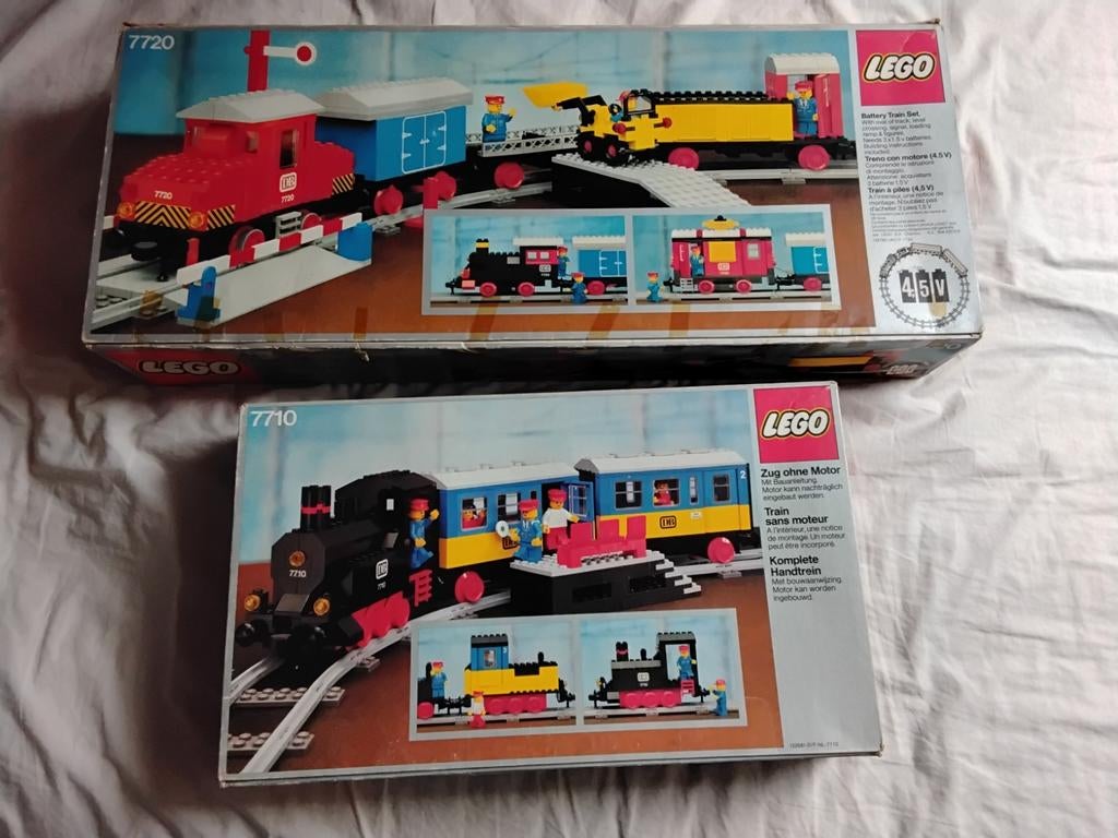 Lego vintage treinen 7710 en 7720, Enlèvement ou Envoi, Utilisé, Ensemble complet, Lego