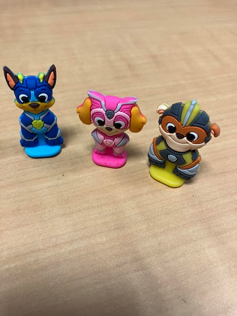 Set 3 figuren van paw patrol 4,5 cm 2020 spin master, Ophalen of Verzenden