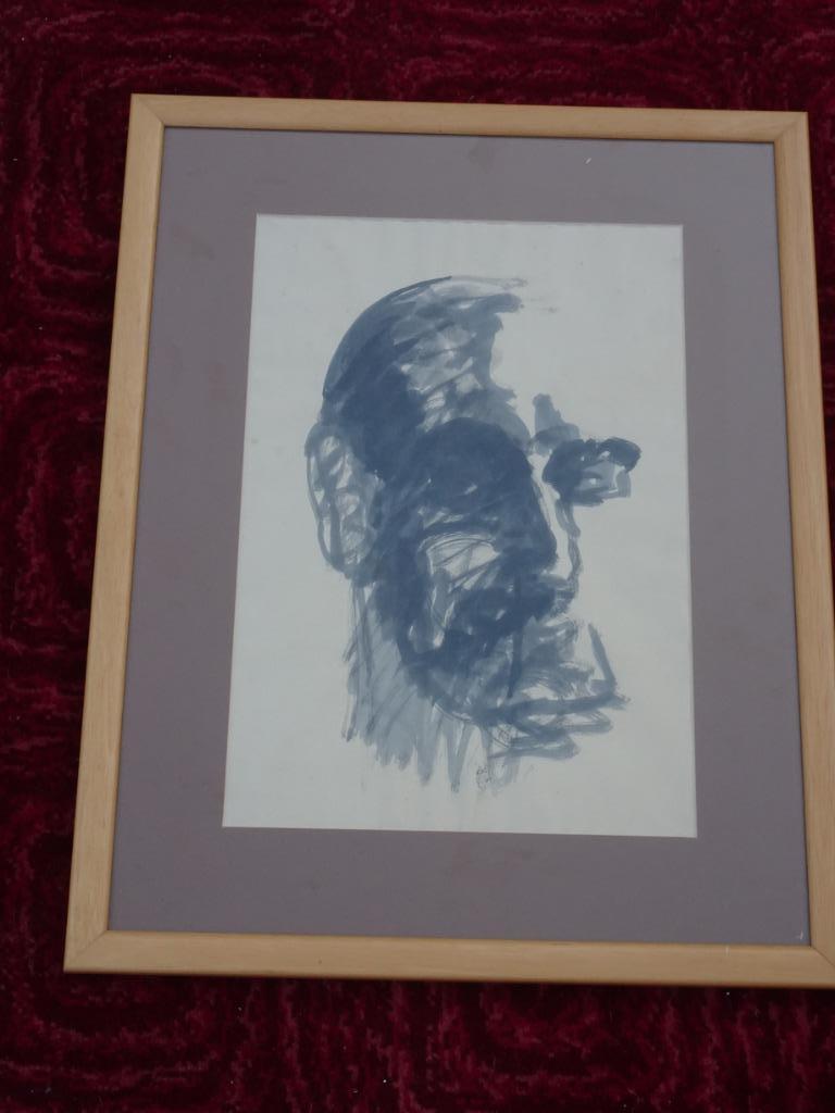BENOIT MERTENS DE WILMARS DESSIN ORIGINAL AUTOPORTRAIT, Antiquités & Art, Enlèvement ou Envoi