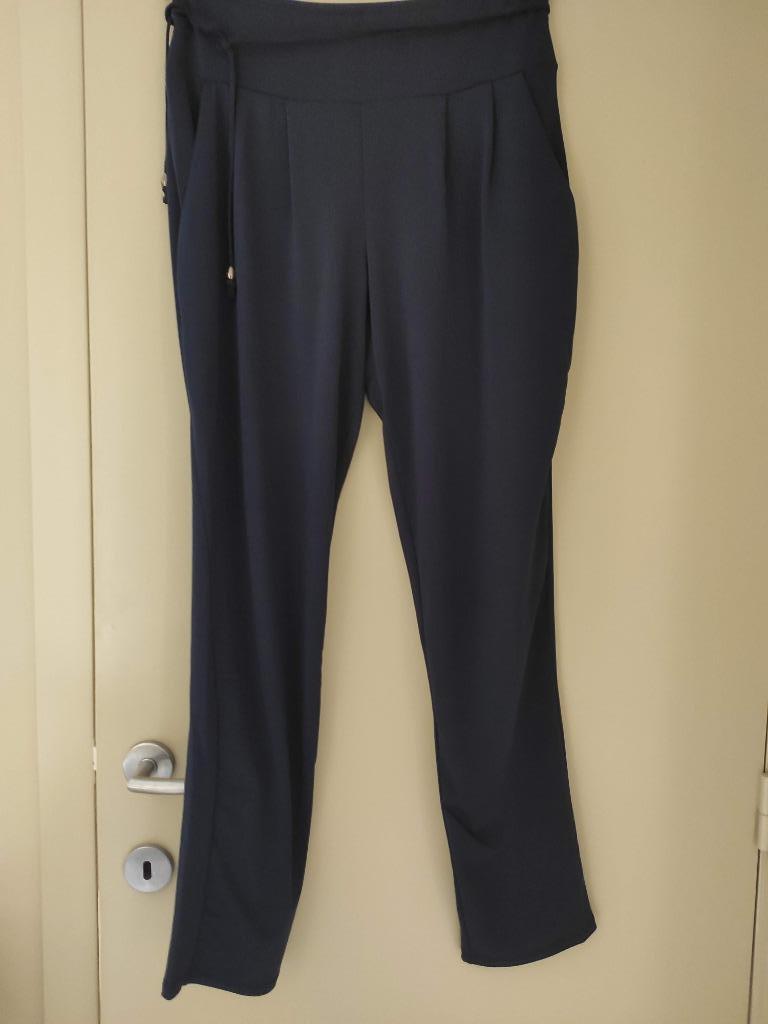 Broek blauw tricot, lola & liza, maat 38, Lang, Gedragen, Ophalen, Maat 38/40 (M)