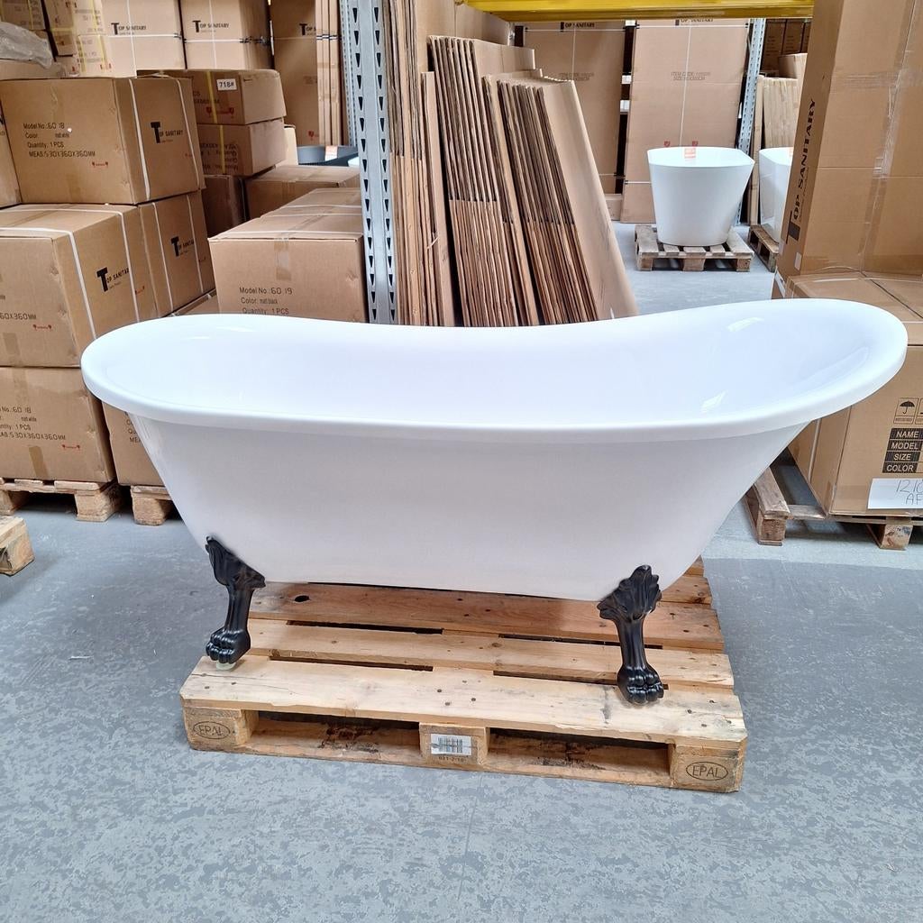 Ligbad op pootjes met zwarte poten 170 x 78 x 77 cm nr158, Ophalen of Verzenden, Nieuw