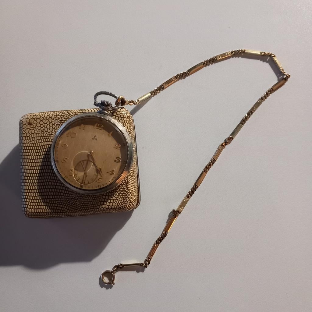 Montre de poche ancienne (A) couleur or et argent, Enlèvement ou Envoi, Or
