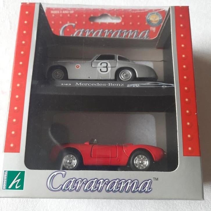 MERCEDES 300SL + PORSCHE 550A SPIDER*1/43*NEW*CARARAMA., Ophalen, Nieuw, Auto, Overige merken