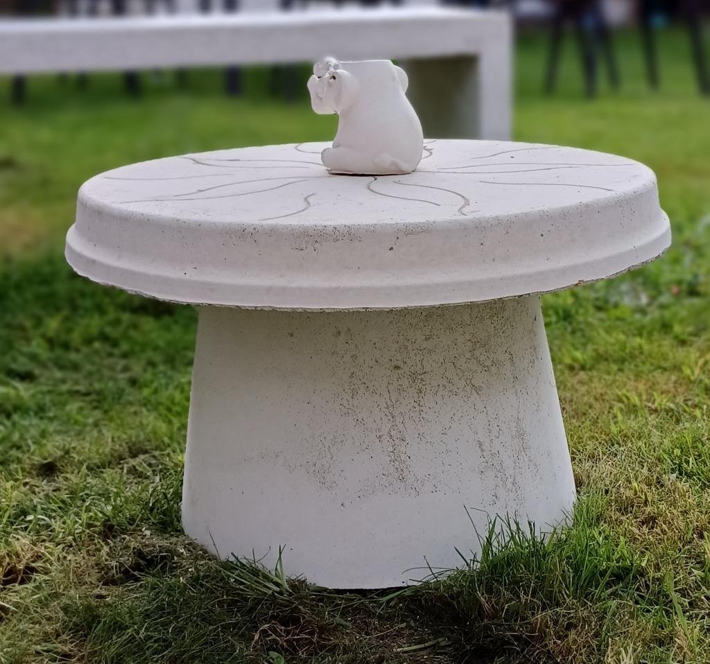 Tuintafeltje in wit beton uit 2 stukken, Ophalen, Nieuw, Rond, Overige materialen
