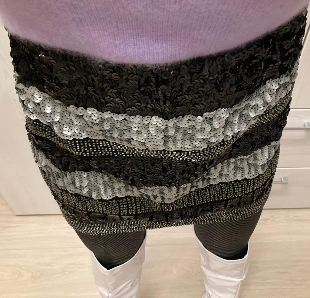 Winters minirokje met pailletten Sophyline&Co maat S, Kleding | Dames, Rokken, Verzenden, Zwart, Nieuw, Maat 36 (S)