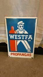 Emaille reclameplaat Westfa Gaz, Verzamelen, Ophalen, Gebruikt, Reclamebord