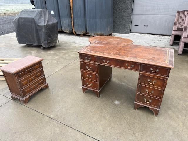 vintage bureeltafel en ladenblok, Ophalen, Gebruikt