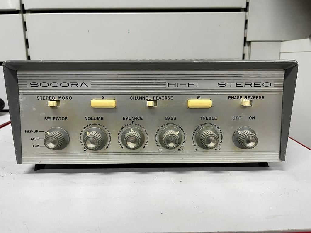 Vintage Socora stereo hifi-versterker — jaren 60 — 2x6w, Ophalen