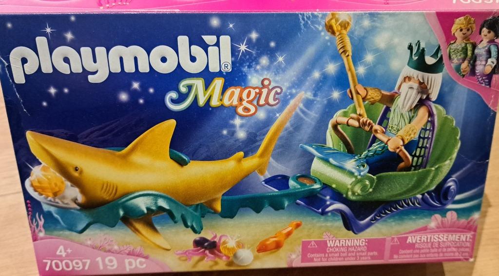 Playmobil magic: triton met gouden haai en koets (met doos), Ophalen, Gebruikt