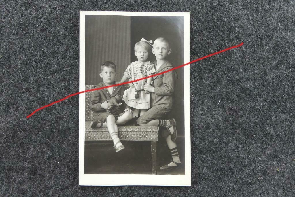 Postkaart 8/5/1917 studiofoto WO I, 3 kinderen, Enlèvement ou Envoi, Avant 1920, Non affranchie, Enfants